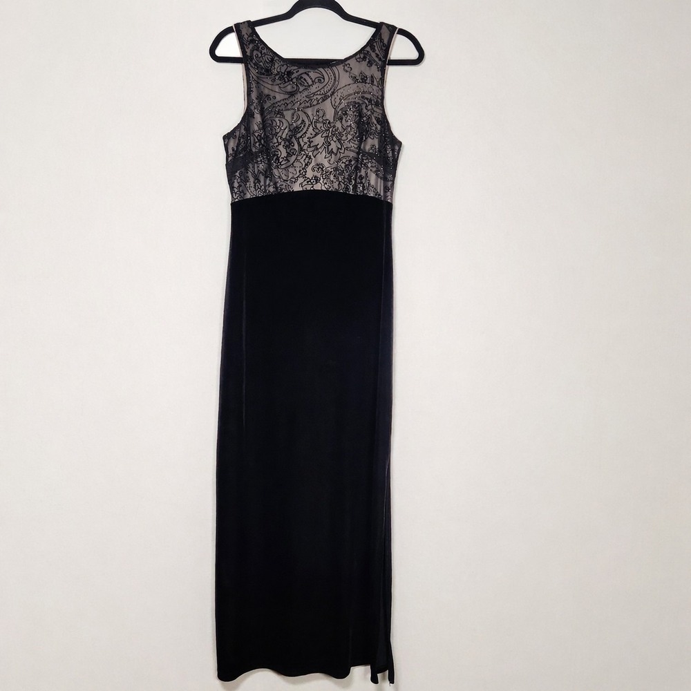 Vintage‎ Y2k Next Up Womens Medium Lace Overlay Velvet Dress Dark Coquette Femme